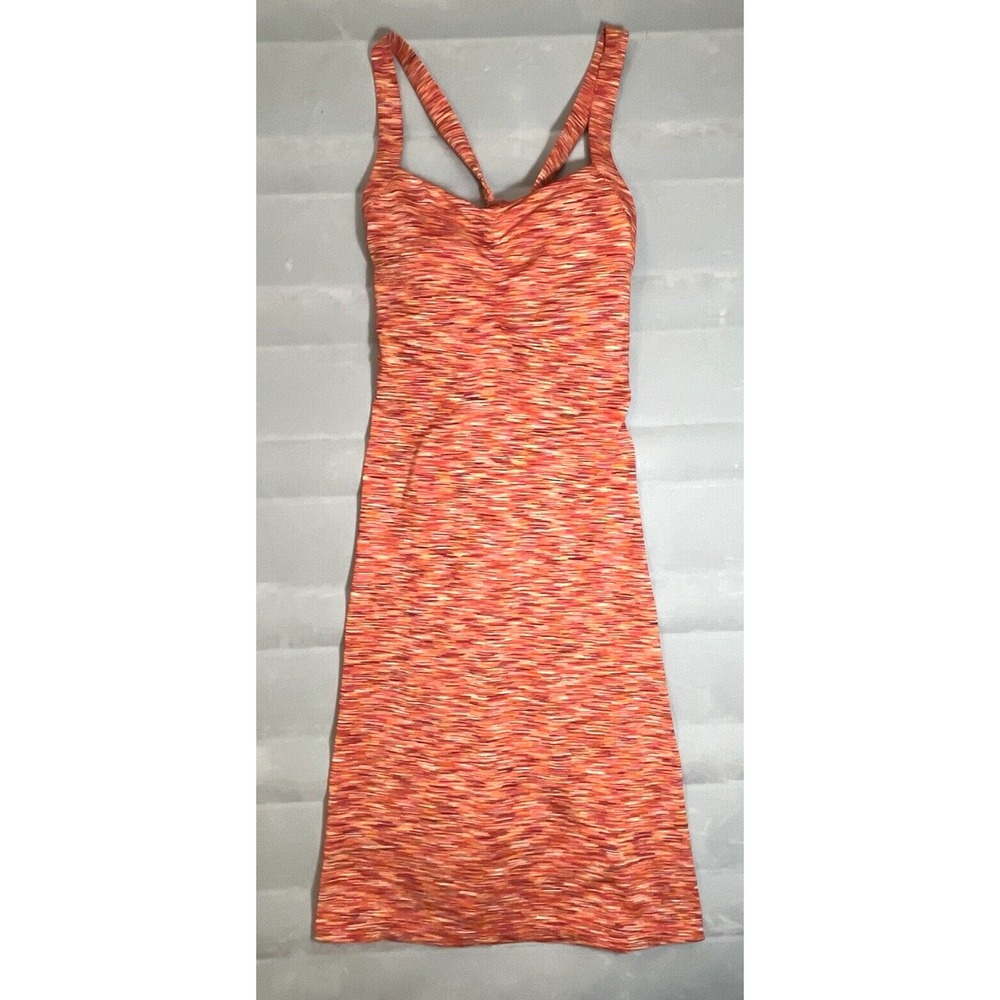 Mondetta activewear criss-cross strap‎ tank dress medium red orange shelf bra - Picture 5 of 13